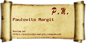 Paulovits Margit névjegykártya