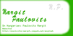 margit paulovits business card